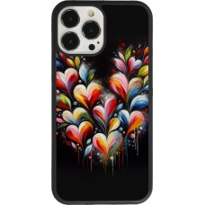 iPhone 13 Pro Max Case Hülle - Silikon schwarz Valentin 2024 Schwarzes Herz Abstrakt
