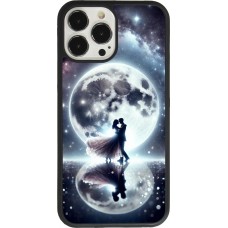 Coque iPhone 13 Pro Max - Silicone rigide noir Valentine 2024 Love under the moon