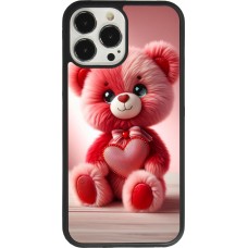iPhone 13 Pro Max Case Hülle - Silikon schwarz Valentin 2024 Rosaroter Teddybär