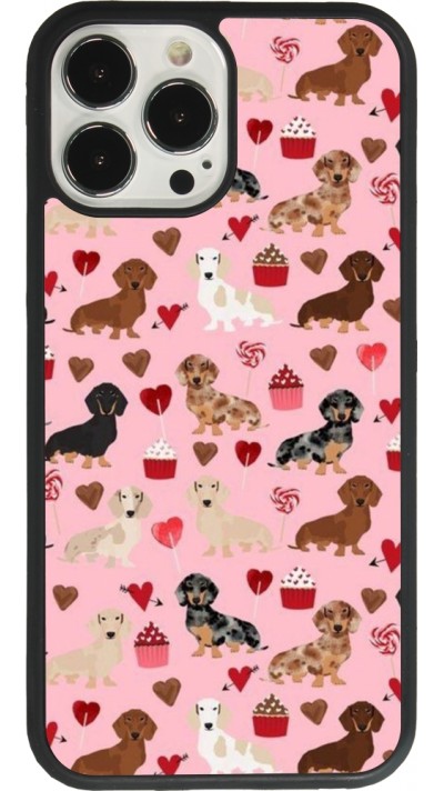 iPhone 13 Pro Max Case Hülle - Silikon schwarz Valentine 2024 puppy love