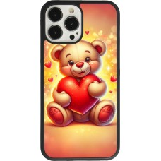 iPhone 13 Pro Max Case Hülle - Silikon schwarz Valentin 2024 Teddy Liebe