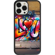 Coque iPhone 13 Pro Max - Silicone rigide noir Valentine 2025 Love U Tag