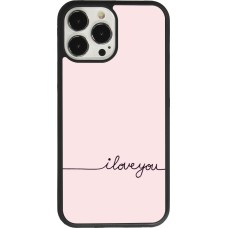 iPhone 13 Pro Max Case Hülle - Silikon schwarz Valentine 2023 i love you writing