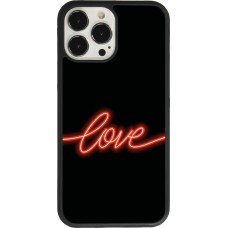iPhone 13 Pro Max Case Hülle - Silikon schwarz Valentine 2023 neon love