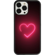 iPhone 13 Pro Max Case Hülle - Silikon schwarz Valentine 2023 single neon heart