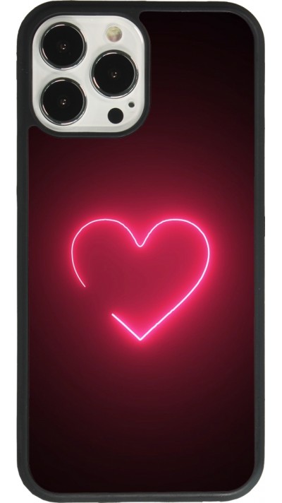 iPhone 13 Pro Max Case Hülle - Silikon schwarz Valentine 2023 single neon heart