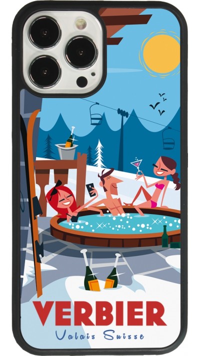iPhone 13 Pro Max Case Hülle - Silikon schwarz Verbier Mountain Jacuzzi