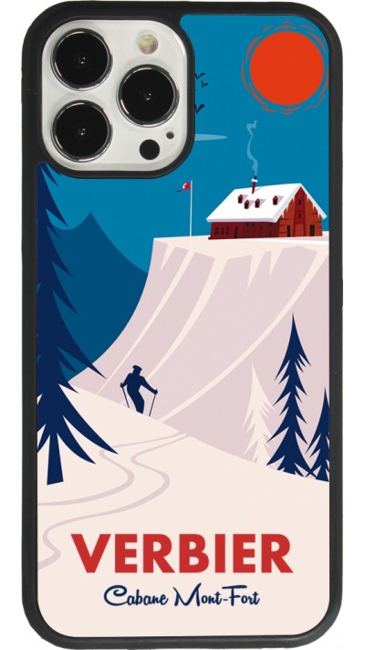 iPhone 13 Pro Max Case Hülle - Silikon schwarz Verbier Cabane Mont-Fort