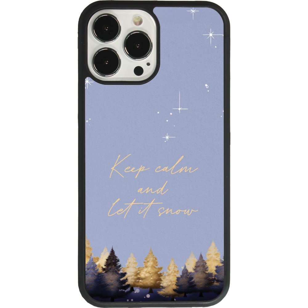 iPhone 13 Pro Max Case Hülle - Silikon schwarz Winter 25 Winter illustration of trees