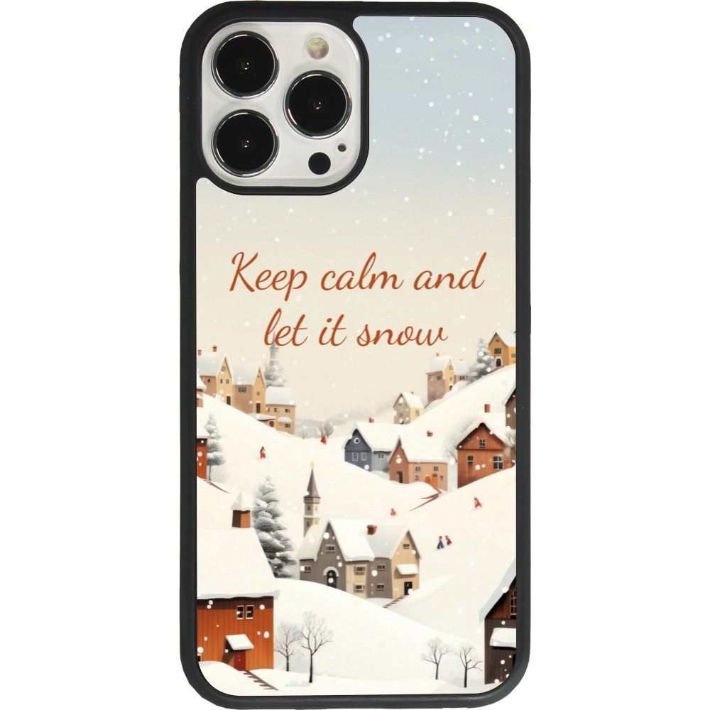 iPhone 13 Pro Max Case Hülle - Silikon schwarz Winter 25 Winter Keep calm and let it snow