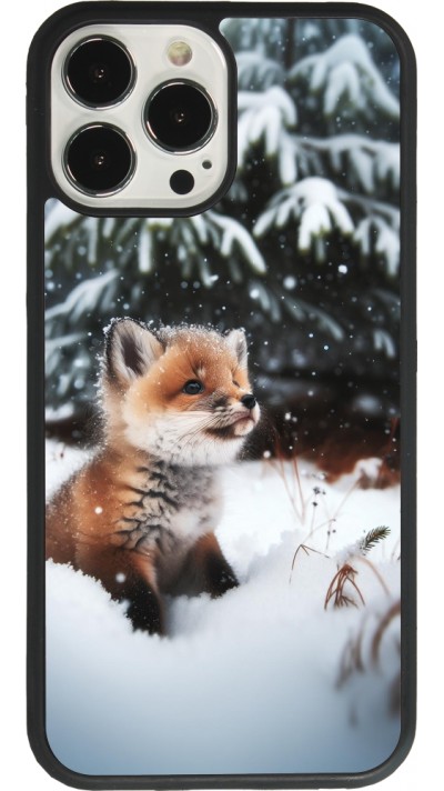 iPhone 13 Pro Max Case Hülle - Silikon schwarz Weihnachten 2023 Fuechslein Tanne