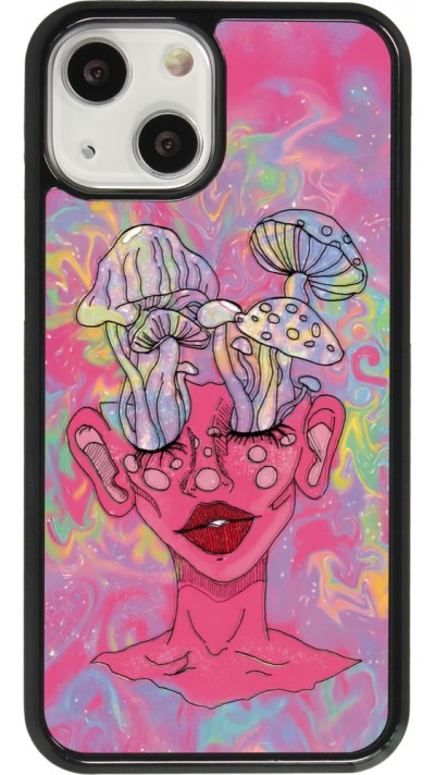 iPhone 13 mini Case Hülle - Psychedelic pink mushroom