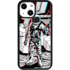 Hülle iPhone 13 mini - Silikon schwarz Anaglyph Astronaut