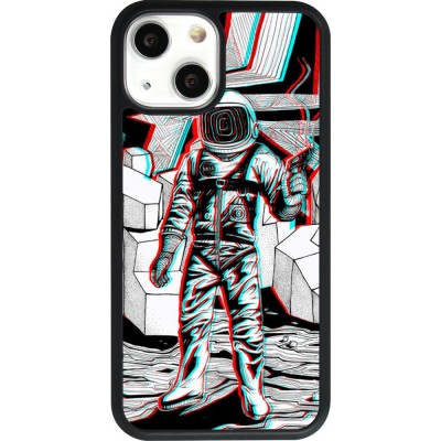 Hülle iPhone 13 mini - Silikon schwarz Anaglyph Astronaut