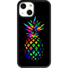 Hülle iPhone 13 mini - Silikon schwarz Ananas Multi-colors