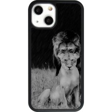 Hülle iPhone 13 mini - Silikon schwarz Angry lions