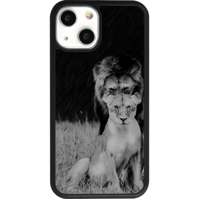 Hülle iPhone 13 mini - Silikon schwarz Angry lions