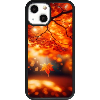 iPhone 13 mini Case Hülle - Silikon schwarz Herbst Magisch Orange