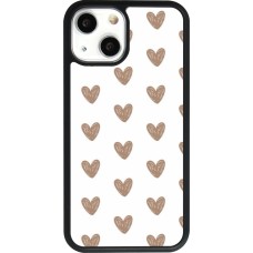 iPhone 13 mini Case Hülle - Silikon schwarz Autumn 2024 brown hearts