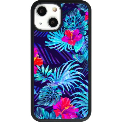 Hülle iPhone 13 mini - Silikon schwarz Blue Forest