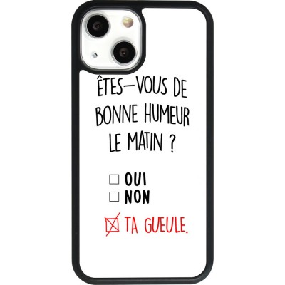 Hülle iPhone 13 mini - Silikon schwarz Bonne humeur matin
