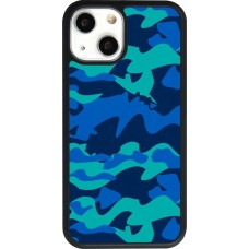 Hülle iPhone 13 mini - Silikon schwarz Camo Blue
