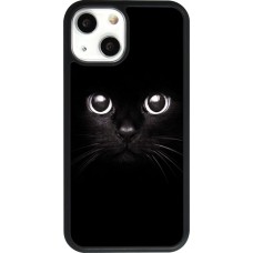 Hülle iPhone 13 mini - Silikon schwarz Cat eyes
