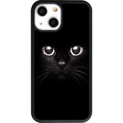 Hülle iPhone 13 mini - Silikon schwarz Cat eyes
