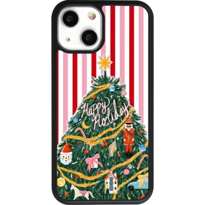 iPhone 13 mini Case Hülle - Silikon schwarz Christmas 25 Happy Holiday