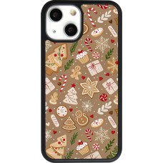 iPhone 13 mini Case Hülle - Silikon schwarz Christmas 25 Pattern Ginger Cookie