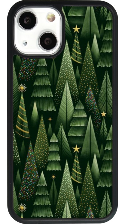 iPhone 13 mini Case Hülle - Silikon schwarz Christmas 25 Pattern Xmas Tree