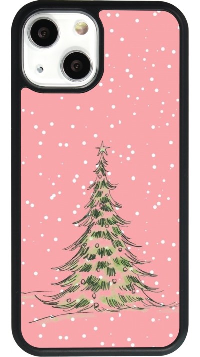 iPhone 13 mini Case Hülle - Silikon schwarz Christmas 25 Pink Tree