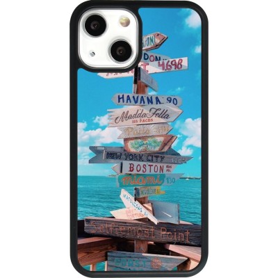 Hülle iPhone 13 mini - Silikon schwarz Cool Cities Directions