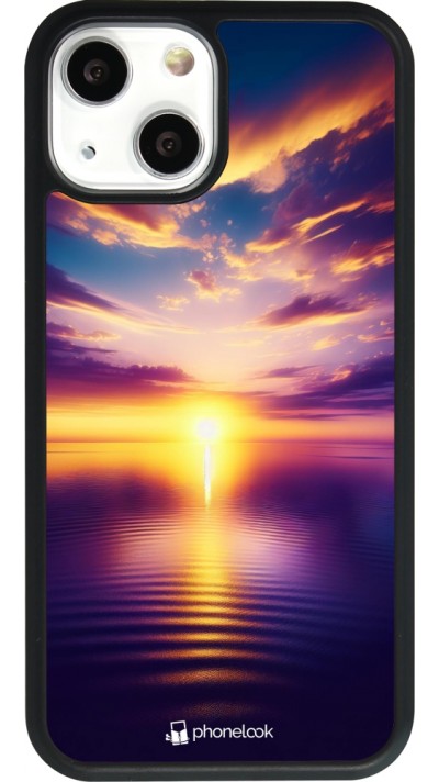 iPhone 13 mini Case Hülle - Silikon schwarz Sonnenuntergang gelb violett