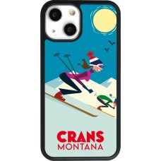 iPhone 13 mini Case Hülle - Silikon schwarz Crans-Montana Ski Downhill