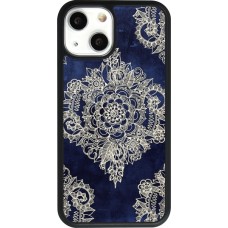 Hülle iPhone 13 mini - Silikon schwarz Cream Flower Moroccan