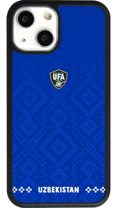 iPhone 13 mini Case Hülle - Silikon schwarz Usbekistan 2026 personalisierbares Fussballtrikot