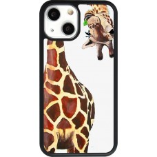Hülle iPhone 13 mini - Silikon schwarz Giraffe Fit