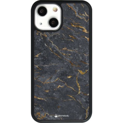 Hülle iPhone 13 mini - Silikon schwarz Grey Gold Marble