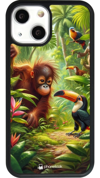 iPhone 13 mini Case Hülle - Silikon schwarz Tropischer Dschungel Tayrona
