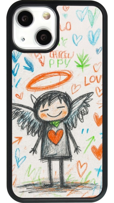 iPhone 13 mini Case Hülle - Silikon schwarz Little Angel Sketch Love