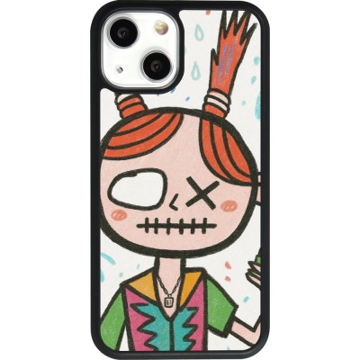 iPhone 13 mini Case Hülle - Silikon schwarz Little Girl Sketch