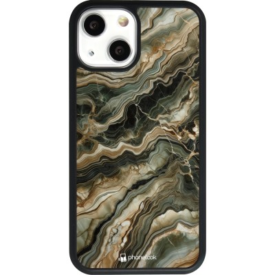 iPhone 13 mini Case Hülle - Silikon schwarz Oliv Marmor