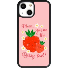 Coque iPhone 13 mini - Silicone rigide noir Mom 2026 Berry best