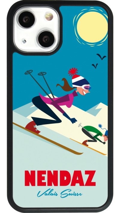 iPhone 13 mini Case Hülle - Silikon schwarz Nendaz Ski Downhill