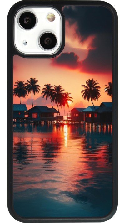 iPhone 13 mini Case Hülle - Silikon schwarz Paradies Malediven