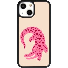 iPhone 13 mini Case Hülle - Silikon schwarz Pink crocodile 2026