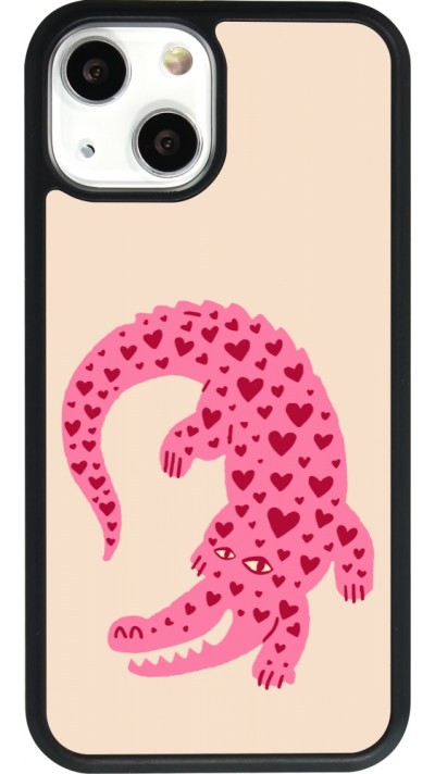iPhone 13 mini Case Hülle - Silikon schwarz Pink crocodile 2026