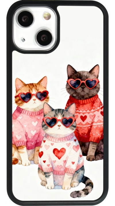 iPhone 13 mini Case Hülle - Silikon schwarz Saint Valentines Day 26 Cat Love