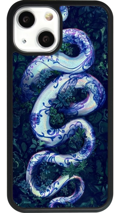 iPhone 13 mini Case Hülle - Silikon schwarz Snake Blue Anaconda